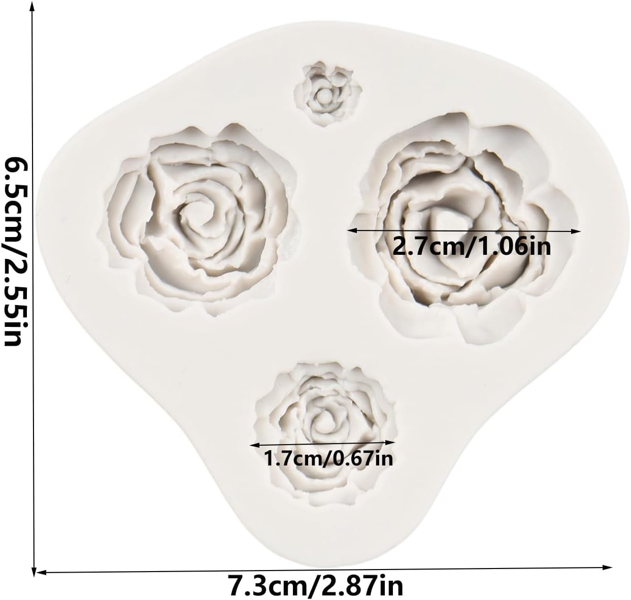 Rose Mold, Rose Flower Silicone Fondant Cake Molds for Cupcake Topper, Cake Decoration, Chocolate Candy