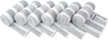 16inchx30inch 6 Pack KinHwa Microfiber Hand Towels for Bathroom Soft and Absorbent Face Towels Grey Bathroom Hand