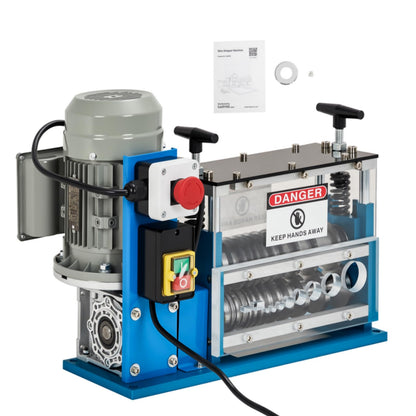 Automatic Wire Stripper Machine, 370w 0.06" - 1.5" Electric Wire Stripping Machine, Cable Stripper for Scrap Copper Wire Cable Recycling， 370w 10 Channels 10 Blades with Transparent Panel