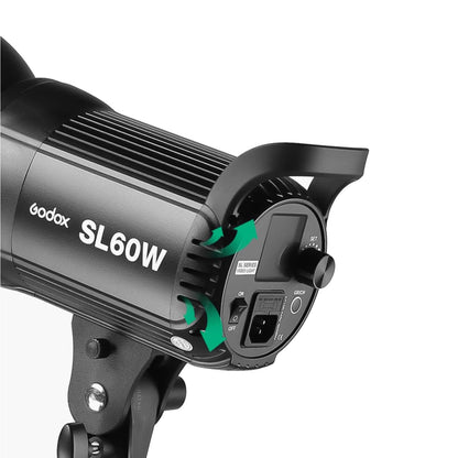 Godox 2Pack SL60W Studio LED Video Light Kit for Photography,60W Continuous Lighting Set,5600K Bowens Mount Flash Light with Softbox,Remote Control,Stands for Video Recording,Product Portrait Shooting