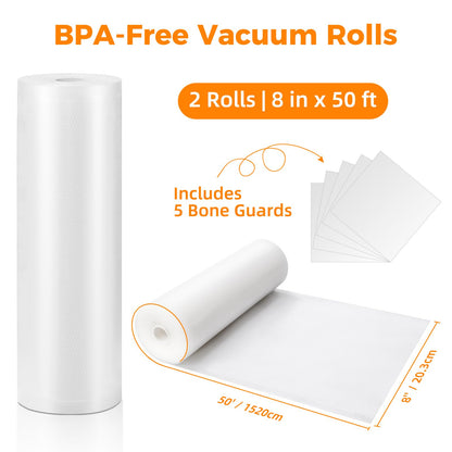 Wevac Vacuum Sealer Bags 11x50 Rolls 2 pack for Food Saver, Seal a Meal, Weston. Commercial Grade, BPA Free, Heavy Duty, Great for vac storage, Meal Prep or Sous Vide