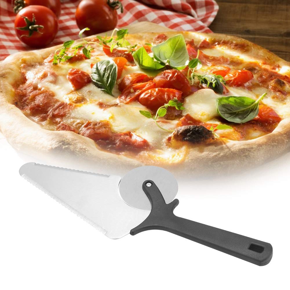 Pizza Cutter, Professional Sharp funny Classic Cutters Multifunctional Stainless Steel Pastry Pizza Wheel Cutter Shovel Spatula Tool