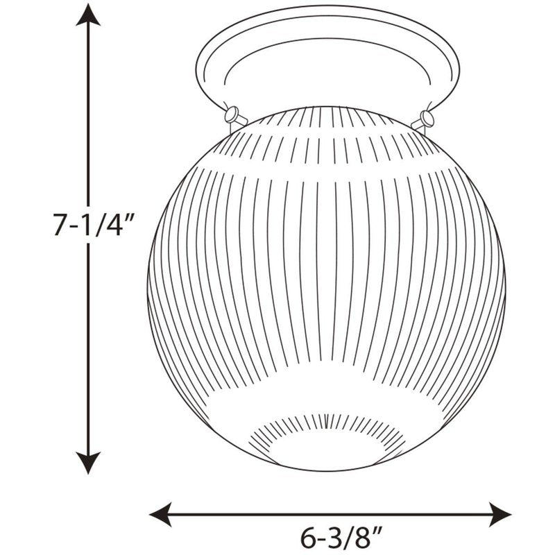 Progress Lighting 1-Light Glass Globe 6-3/8" Close-to-Ceiling, Indoor, P3599-20, Antique Bronze