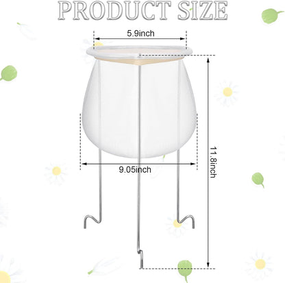 2 Pack White and Silver Jelly Strainer Stand with Bag Reusable Jelly Filter Bags for Straining Stainless Steel Sieve