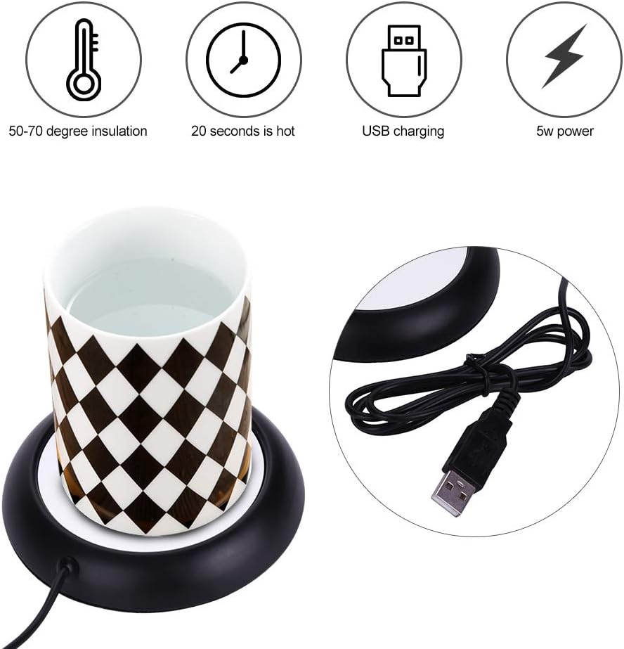 Coffee Mug Warmer, Portable Cup Warmer for Travel, Office, Home for Heating Coffee, Milk, Tea, Hot Chocolate (Hoarse