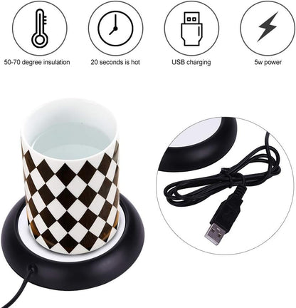 Coffee Mug Warmer, Portable Cup Warmer for Travel, Office, Home for Heating Coffee, Milk, Tea, Hot Chocolate (Hoarse