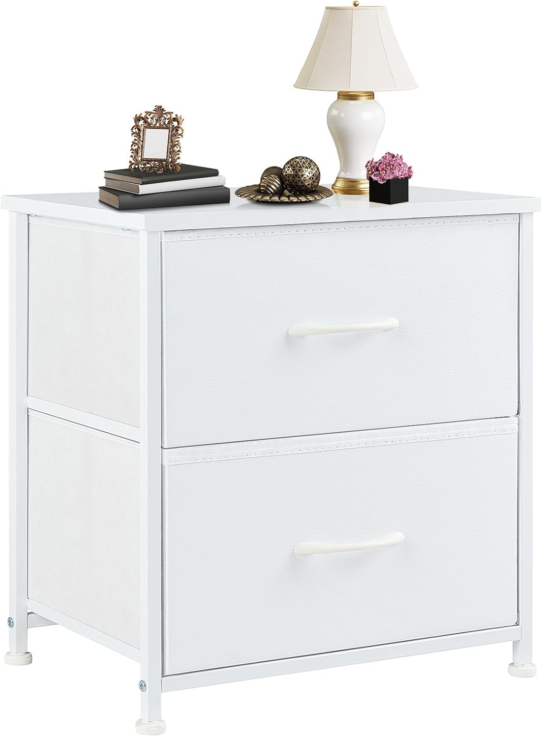 2 20 inch Closet, DUMOS Nightstand Small Dresser with Fabric Drawers Side Tables Bedroom End Table Kids Bedside Storage