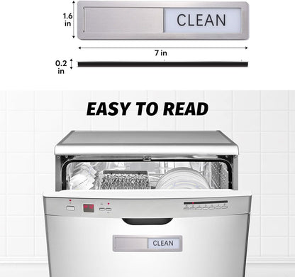 Premium Stainless Steel Dishwasher Magnet Clean Dirty Sign - Kitchen Organizers and Storage - Black-White