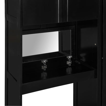 Ball & Cast Murphy Bed Queen Bed Frame with Headboard,Hideaway Bedframe w/Vanity and Cabinets,Wood Wall Cabinet,Slat Support,can be Folded,No Box Spring Needed,for Small Room,Espresso