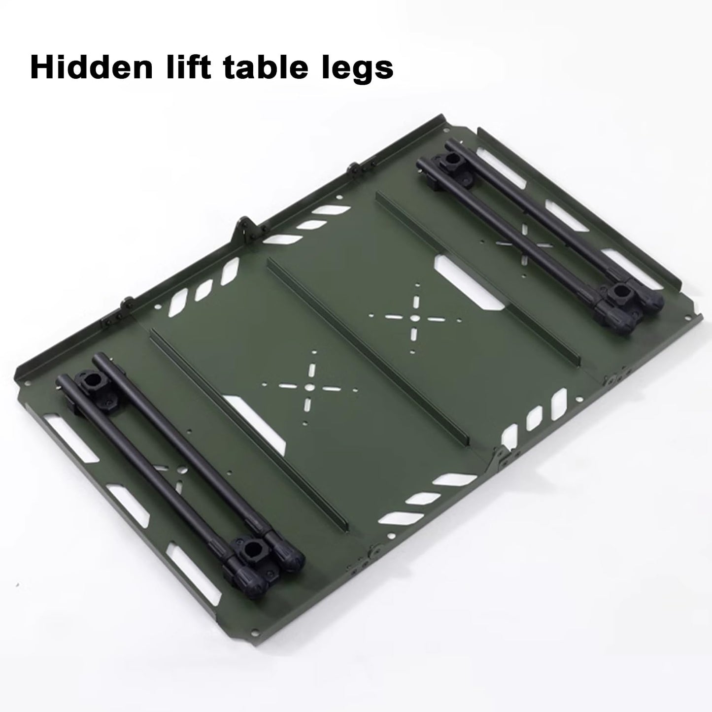 VRFTGHYJU Portable Folding Camping Table - Lightweight Aluminum Outdoor Table with Adjustable Legs for Picnic, Beach, and Fishing (Green)