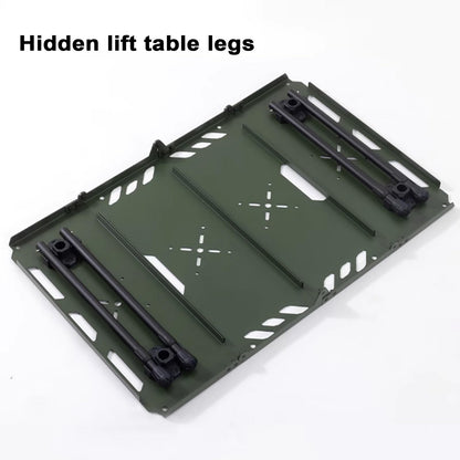 VRFTGHYJU Portable Folding Camping Table - Lightweight Aluminum Outdoor Table with Adjustable Legs for Picnic, Beach, and Fishing (Green)