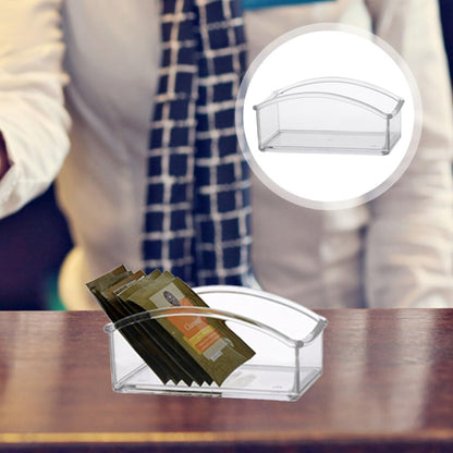 STOBOK Clear Acrylic Tea Storage Organizer, Sugar Packet Holder for Home Office Countertop and Coffee Bar