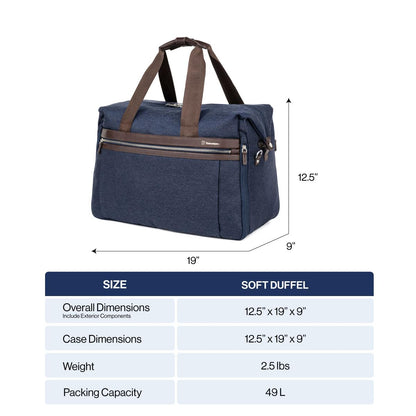 Travelpro Platinum Elite Carry on Soft Travel Duffel Bag, Weekender, Gym Bag, Men and Women, Navy Camouflage, 19 Inch