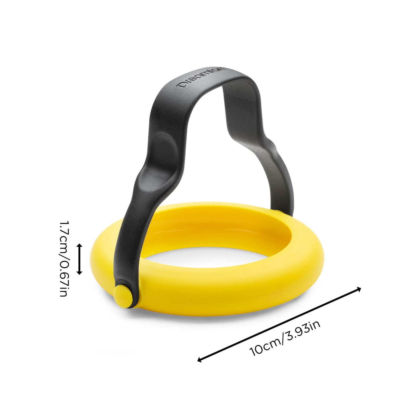 Dreamfarm Flegg 3-In-1 Flexible Silicone Egg Rings, Flippers, & Servers Safe on Non-Stick - Pack of 2, Yellow/Black