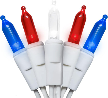 35 Count 4th 11 Red White and Blue LED Christmas Lights - of July String Lights for Small Tree, Crafts, Independence