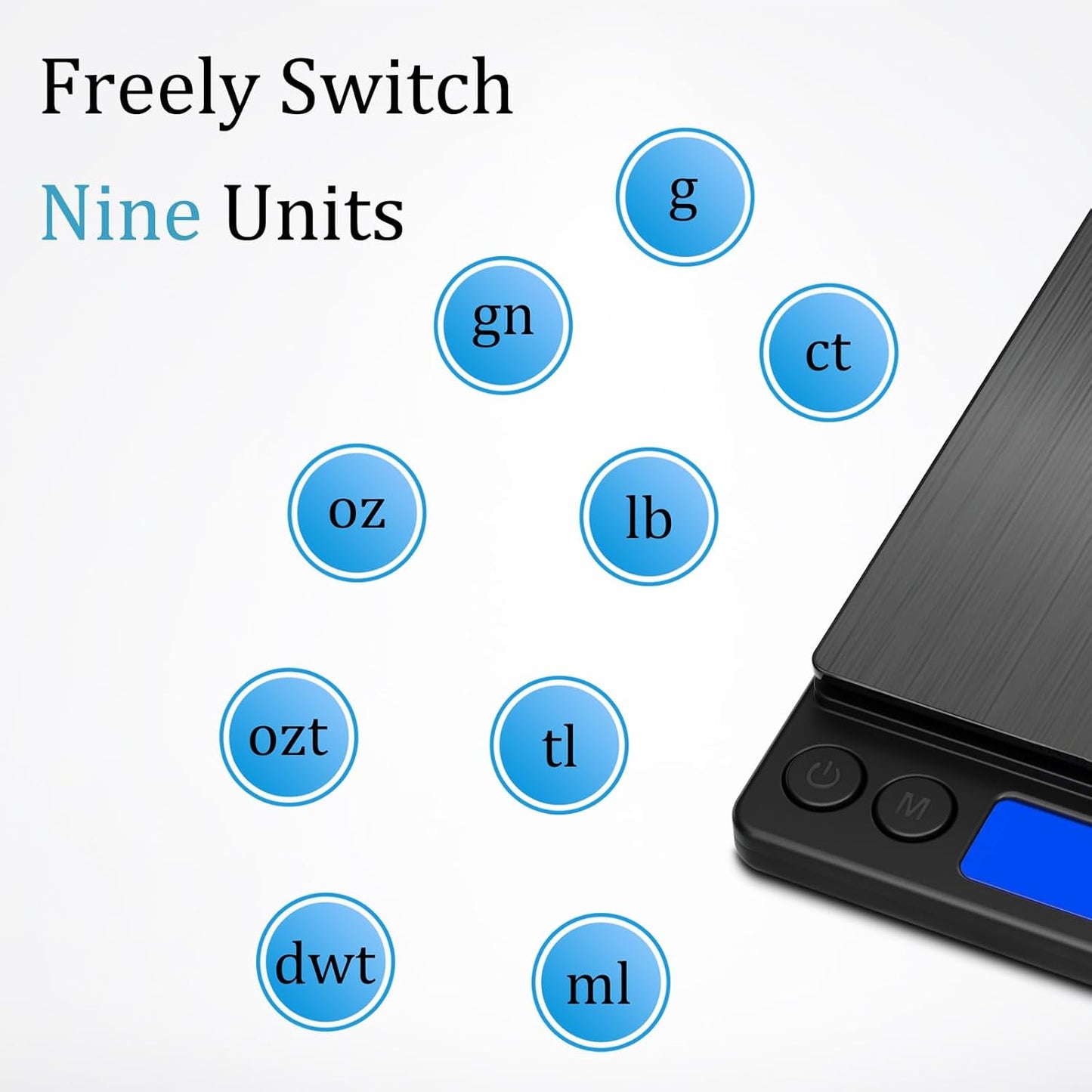 NEXT-SHINE Gram Scale, Weighs Up to 500g (0.01g), Mini Pocket Size Digital Coffee Espresso Scales with 2 Plastic Trays