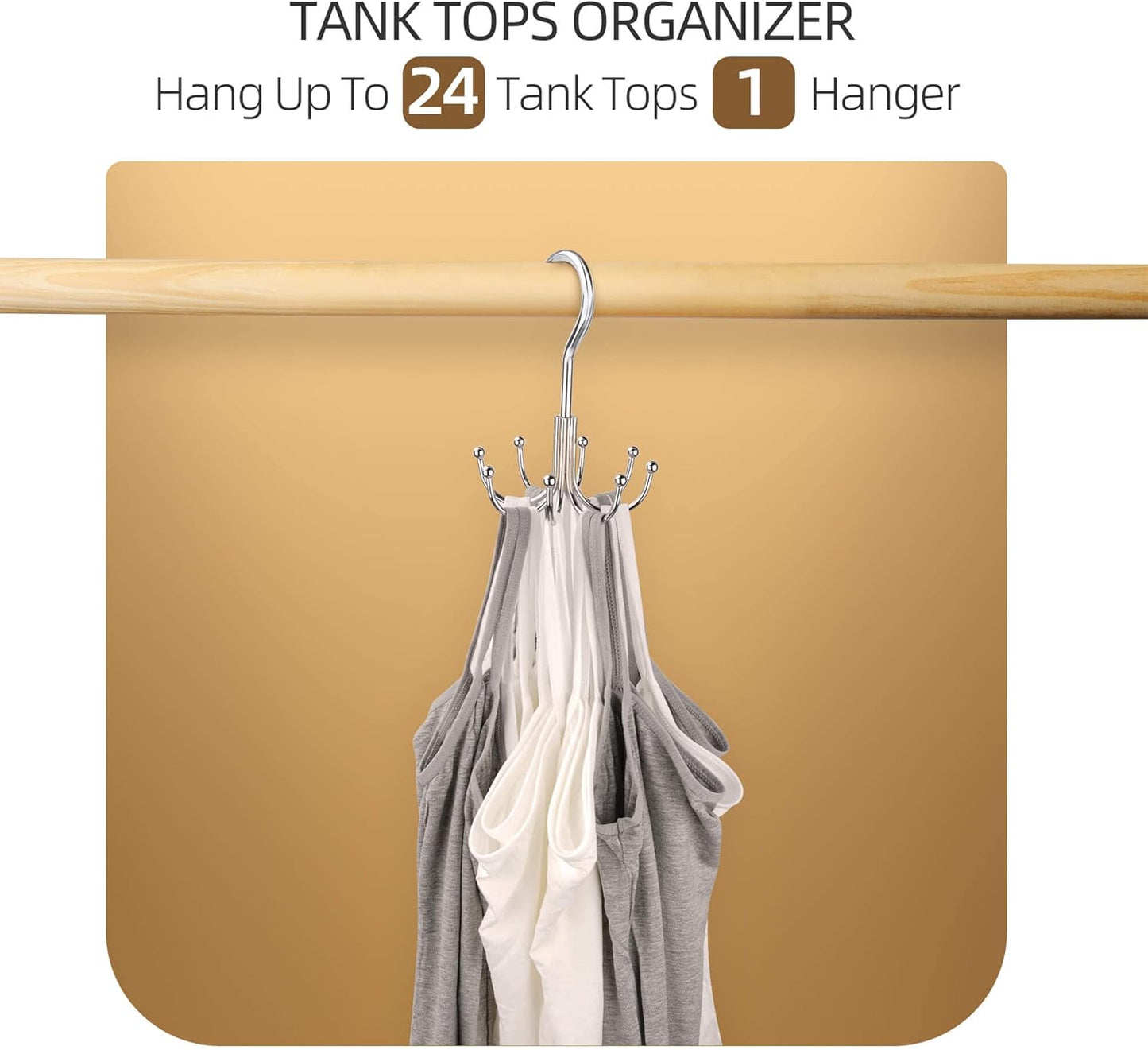 ZEDODIER Belt Hanger 2 Pack, Maximum 24 Storage Capacity, Organizer for Belt, Bra, Tank Top, Tie, Scarf
