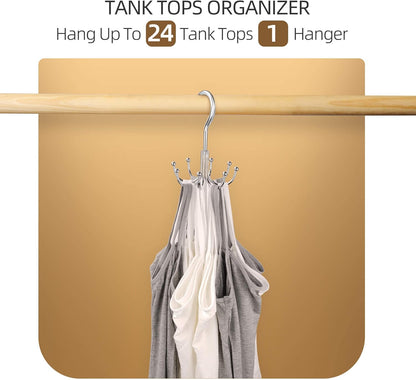 ZEDODIER Belt Hanger 2 Pack, Maximum 24 Storage Capacity, Organizer for Belt, Bra, Tank Top, Tie, Scarf