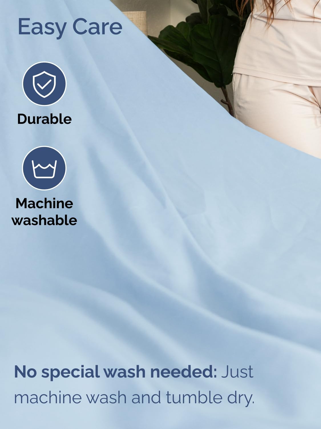 Skiennix Extra Deep Split King Sheet Set - 7-Piece Breathable Cooling Bedding - Soft, Wrinkle-Free Light Blue