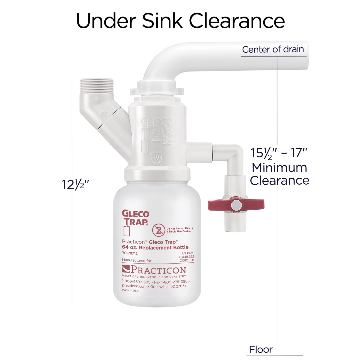 Practicon Gleco Trap System, Clay & Plaster Sink Trap Kit, 64 oz.