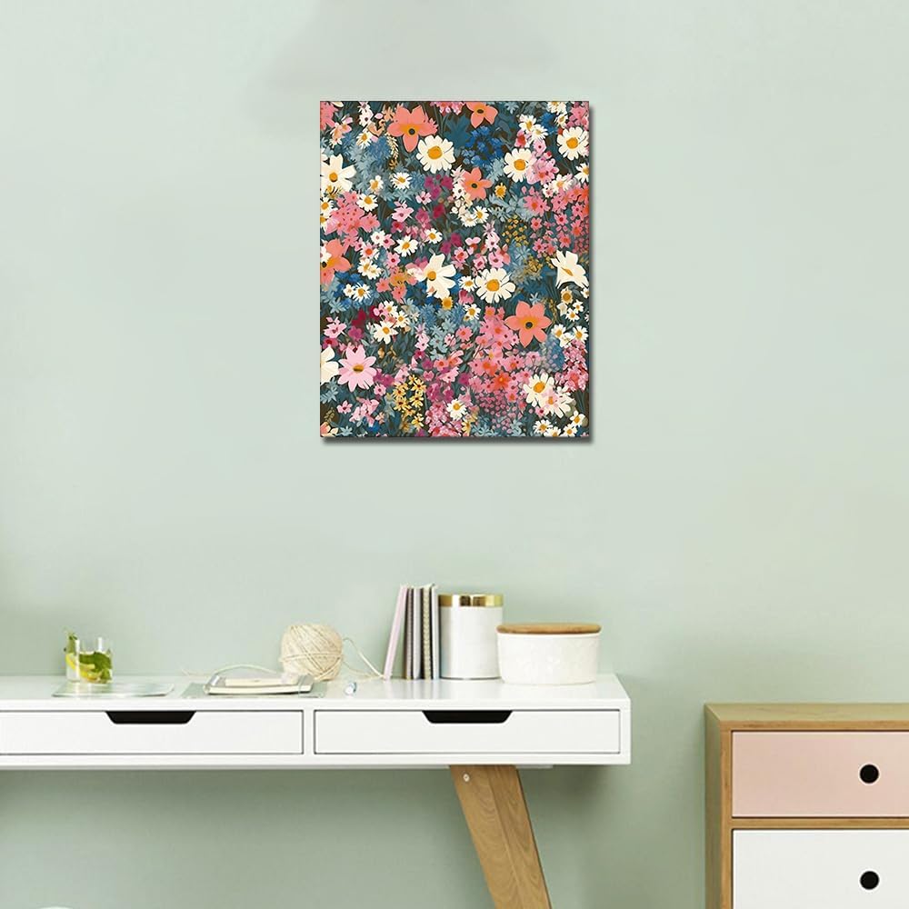 16"x20"(Frameless) Abstract Paint by Number for Adults Flowers Adults' Paint-by-Number Kits Floral Acrylic Painting by