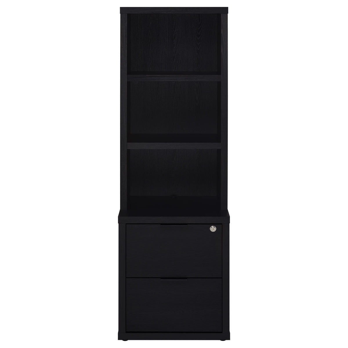 Coaster Home Furnishings Westpark 3-Shelf Bookcase USB and Lockable Drawer Black