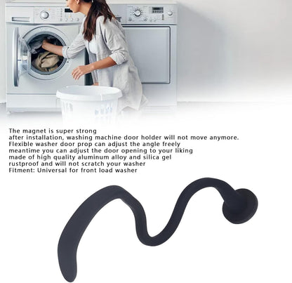 Front Load Washer Door Prop, Flexible Magnetic Washing Machine Door Holder, Universal for Front Load Washer (Black)