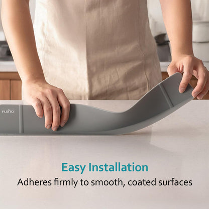 carrotez Silicone Kitchen Sink Splash Guard for Faucet — Silicone Water Splash Guard Mat, Quick Suction Setup, Gray(20.5 x 1.8 x 2.75")