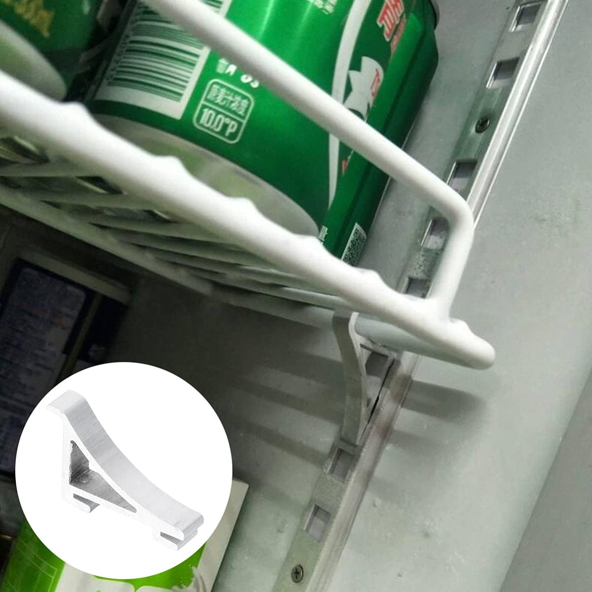 Freezer Shelf Clips - 8PCS Aluminium Refrigerator Shelf Clips for Stable Support of Replacement Shelves Cabinet Cooler