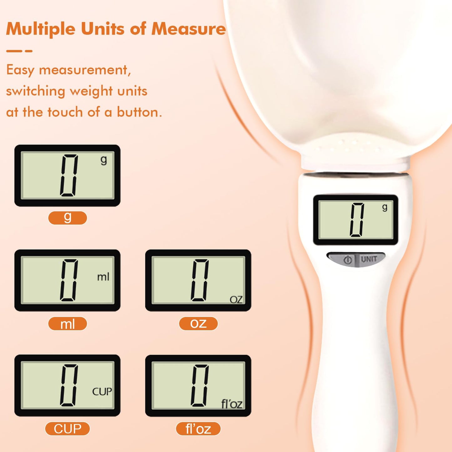 2pcs Digital Measuring Spoon, Digital Food Measuring Scoop Scale,Adjustable Measuring Spoon,Electronic Kitchen Measuring Spoon Scale for Cooking Baking、Kitchen Gadgets,Pet Dog Cat Food