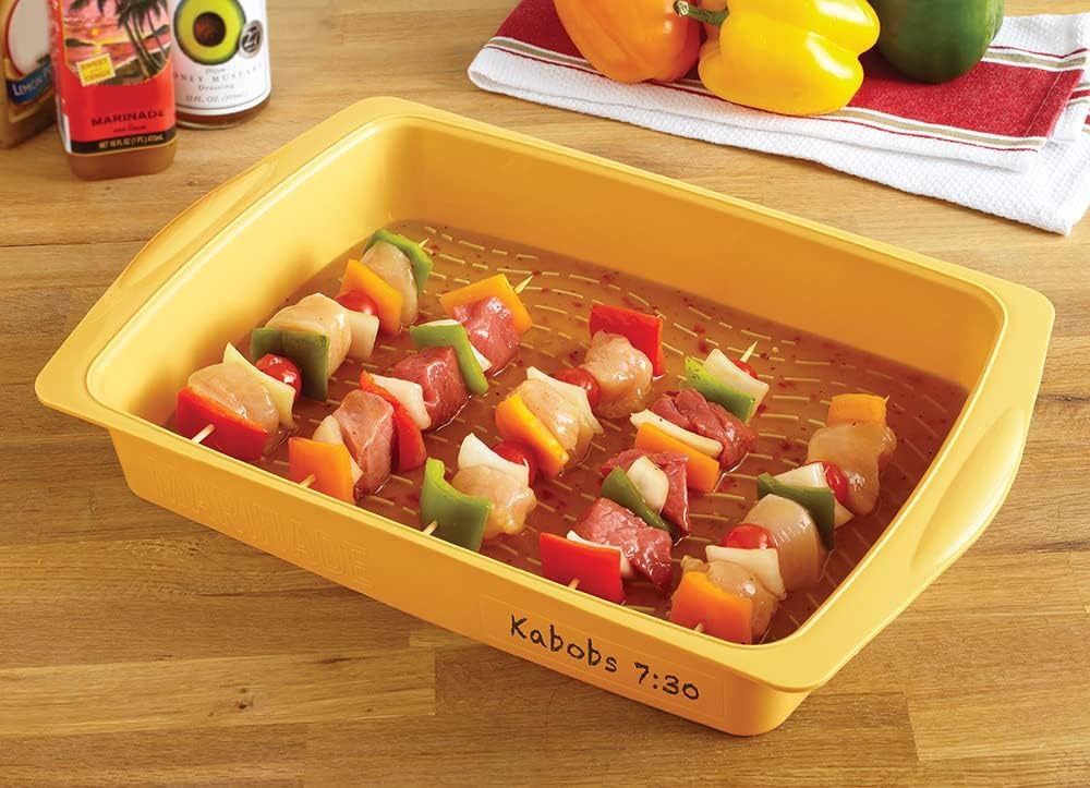 Mr. Bar-B-Q Flip & Flavor Marinade Tray, Yellow