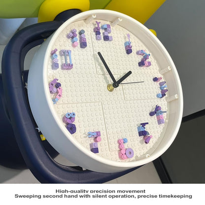 Creative STEM Educational Building Block Toy Set for Girls, Art Assembly Building Block Toys for Girls Aged 6-12, Kids' DIY Craft Kit Set, Building Block Wall Clock, Birthday Gift for Kids Aged 7-8-10