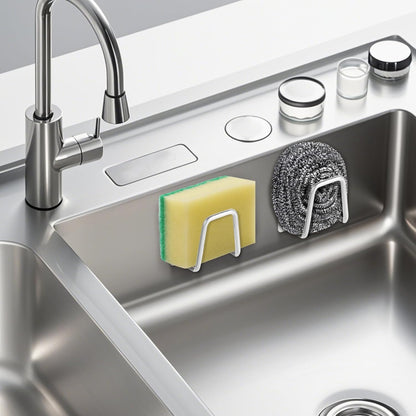 Everlling Magnetic Sponge Holder for Kitchen Sink,1 Pcs Strong Magnetic Stainless Steel Rack Stand, Kitchen Accessories, Dish Sponge Organizer, Scrubber Caddy, with Extra Magnets and Metal Plates