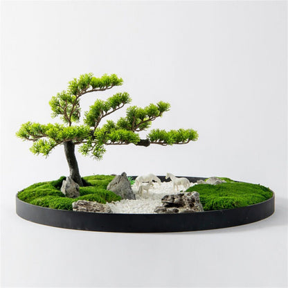 GRFIT Bonsai Artificial Hotel Table Simulation Tree Ornaments with Luxury Flowers and Light, Round Table Centerpiece, Decorative Greenery Ornaments China Artificial Tree Plant