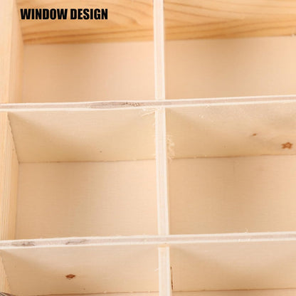 FAVOMOTO Multi-Compartment Countertop Holder, Wooden Tea Storage Box with 9 Divided Sections for Tea Bags and Seasoning
