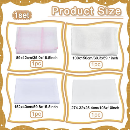 OLYCRAFT 4 Types Pressing Cloth for Ironing and Sewing Ironing Cloth to Protect Clothes Including 3 Yards Embroidery Fabric Ironing Mat Polyester Fabric Ironings Tablecloth for Clothes Protect
