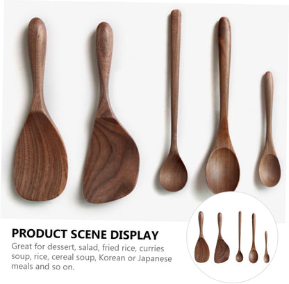 Black Walnut Cutlery Set for Kids: Japanese Tools, Bamboo Cooking Utensils, Child Suit