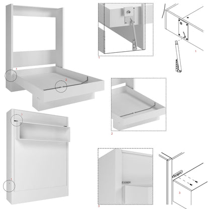 Oakland Living Easy-Lift Queen Murphy Wall Bed in Grey with Shelf