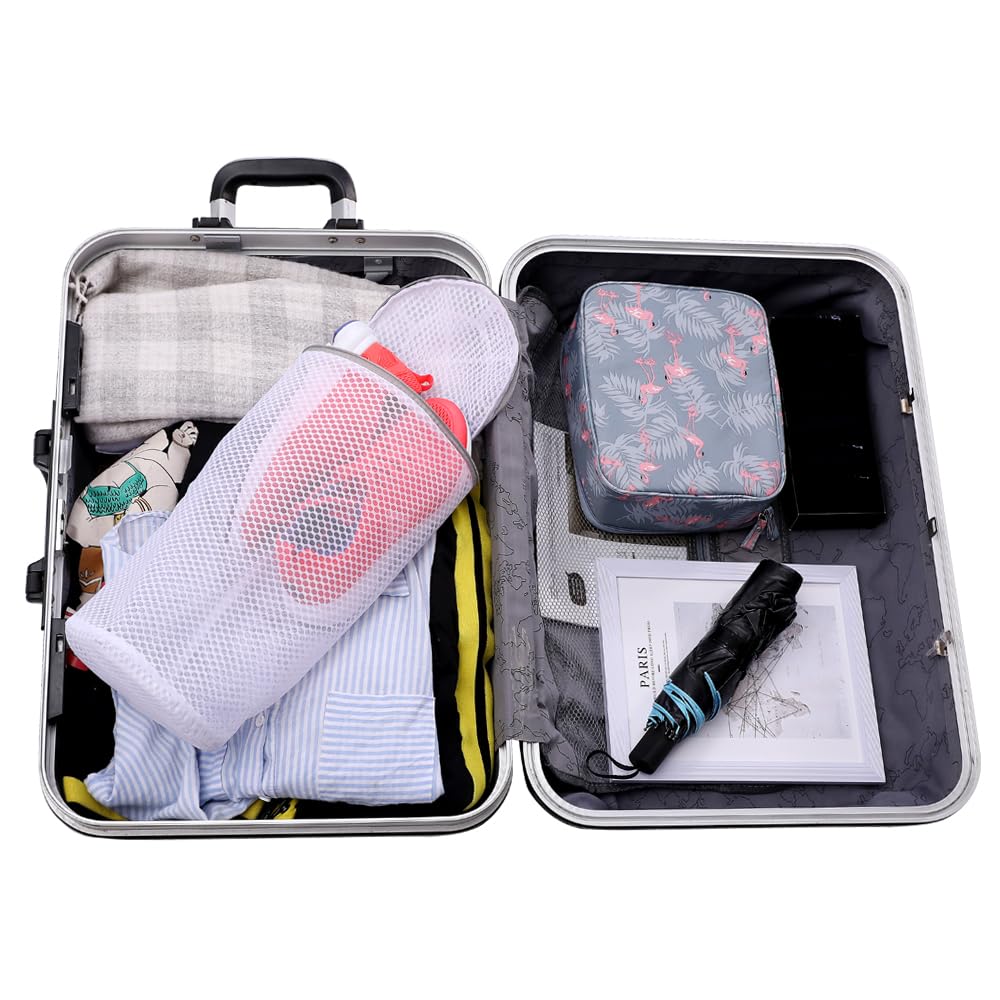 Kimmama Laundry Bags Mesh Wash Bags, Shoe Washing Machine Bag, Net Washer Sack with Zipper, Dryer Pouch for Cleaning and Drying Footwear, Sneaker, Trainers, Plimsolls, Slippers, Gym, Running, Tennis
