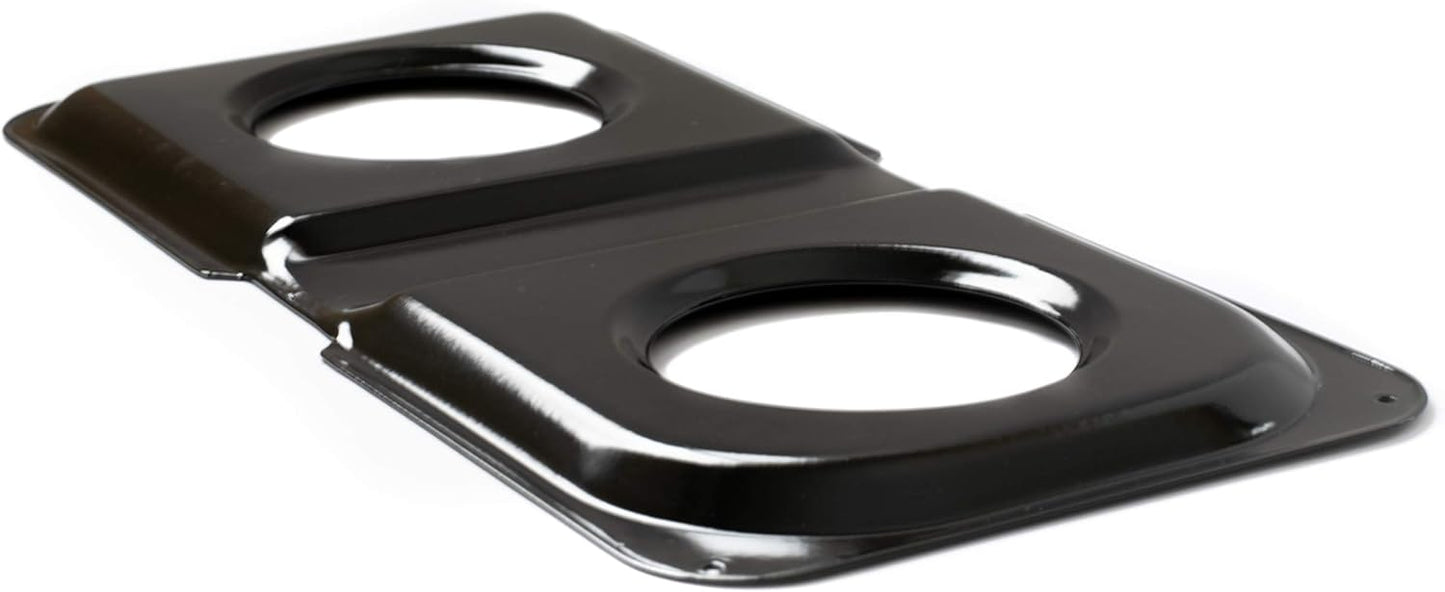Range Kleen P501 Black Porcelain Rectangular Gas Stove Drip Pan, 16.875 x 8.125-Inches