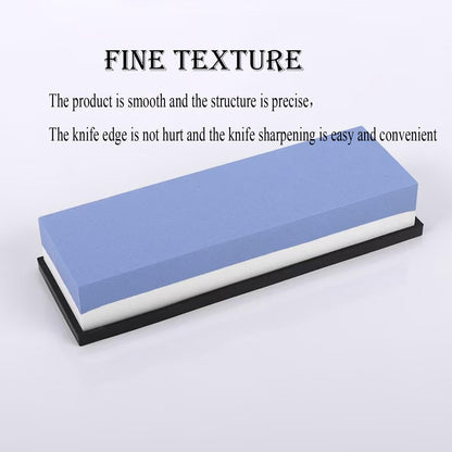 Knife Sharpening Wet Stone Dual Sided 600/1500 Grit Blue & Yellow Whetstone Sharpening Stone with Non-Slip Rubber Base for Kitchen, Hunting, and Pocket Knives or Blades 600/1500Mesh