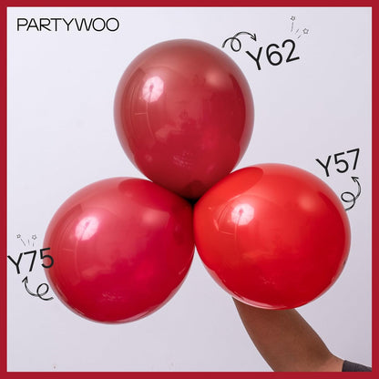 PartyWoo Red Helium Balloons - 100pcs 12 Inch for Birthday, Graduation & Celebrations