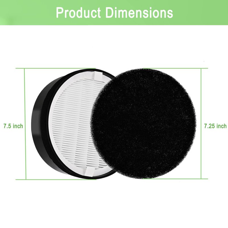 2 Pack LV-H132 Replacement Filter Compatible for LEVOIT LV-H132 Air Purifier LV-H132-RF, H13 True HEPA Filter, Activated Carbon Filter, Replace Part LV-H132-RF