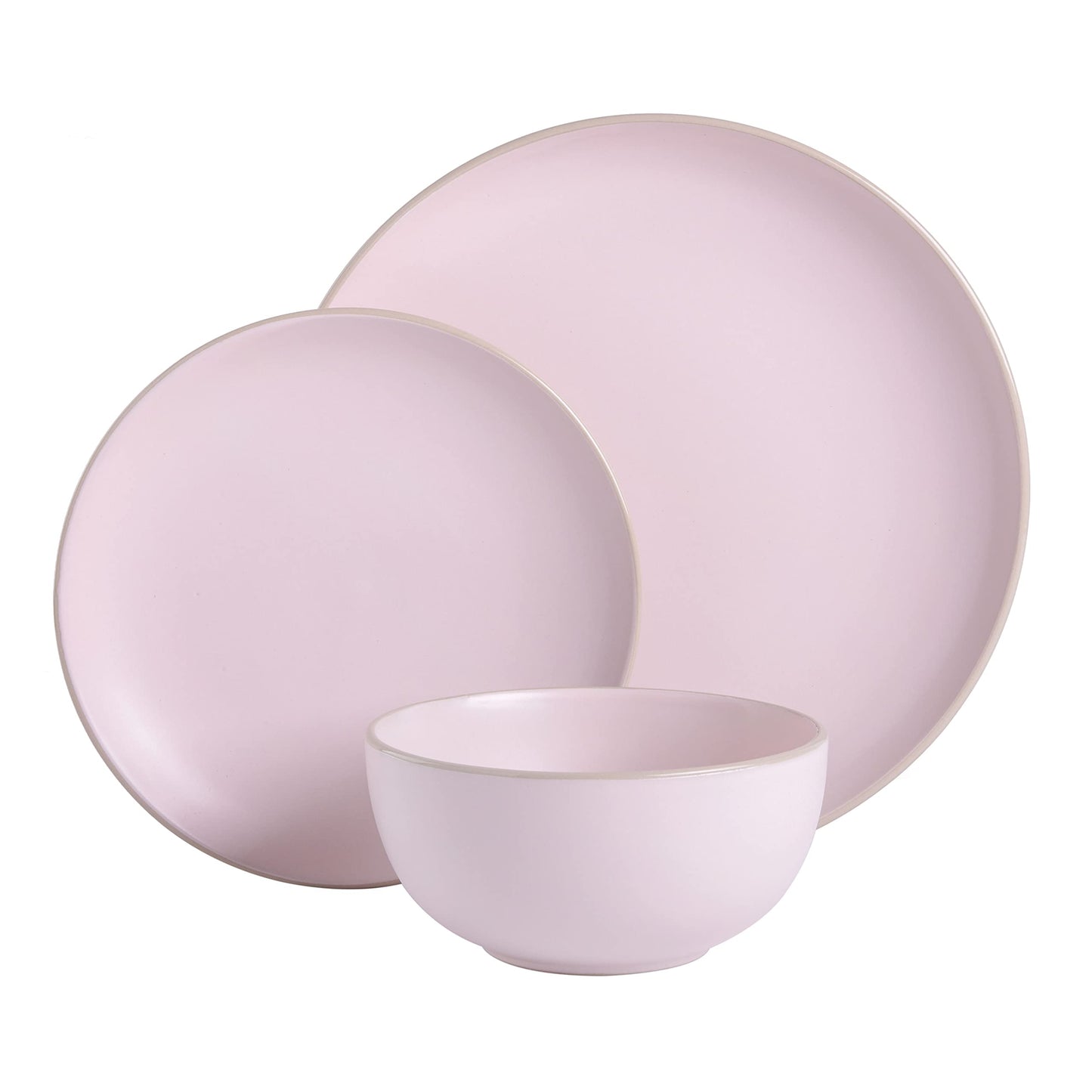 Gibson Home Queenslane 16 Piece Double Bowl Plates and Bowls Dinnerware Sets - Matte Blue