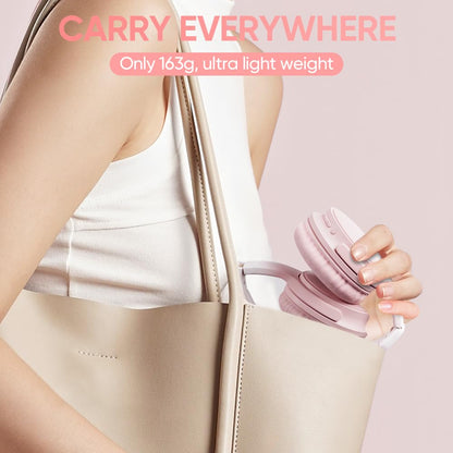 Gankoii Wireless Headphones, Bluetooth Over Ear Headsets with Microphone, Hi-Fi Audio, 60H Playtime, Touch Control, Foldable Lightweight, On-Ear Headphones for Girls Women, Travel, Work,