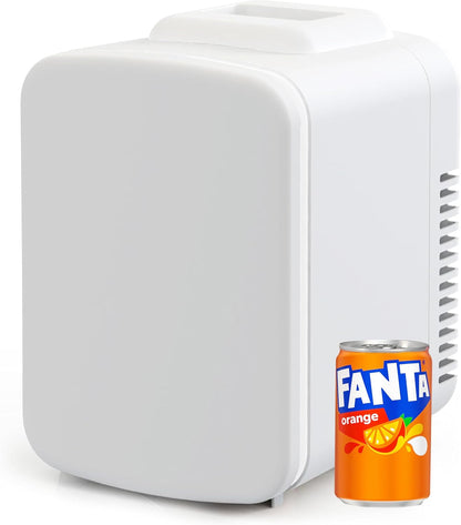 Simple Deluxe 4L/6 Can Portable Mini Fridge Cooler & Warmer, Freon-Free Small Refrigerator for Skincare, White