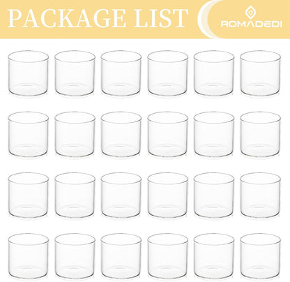 20pcs+Extra 4 Votive Tea Light Holders Bulk - Clear Glass Tealight Candle Holder for Floating Candle as Candlelit