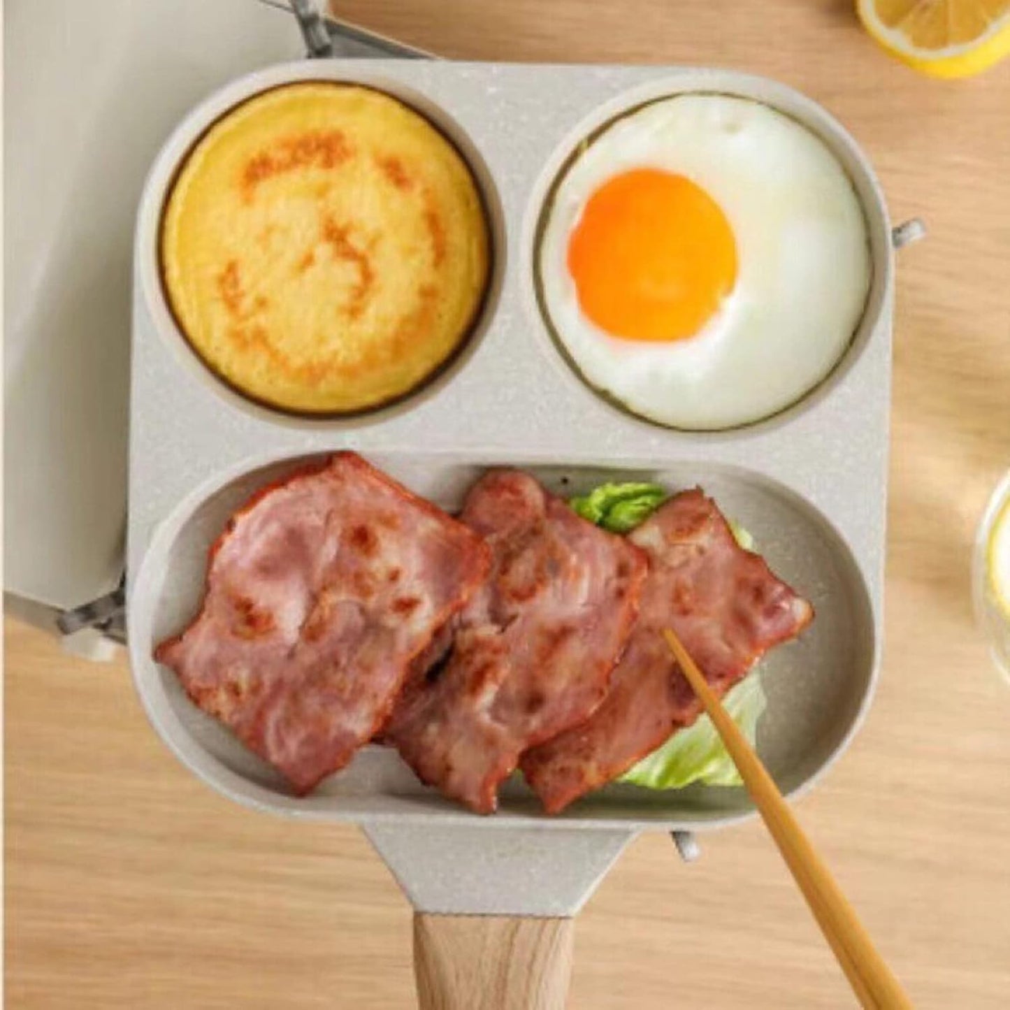 Egg Frying Pan, Nonstick Grill Pan, Aluminum Alloy Divided Frying Pan, 3 Cup, Heat Resistant Handle