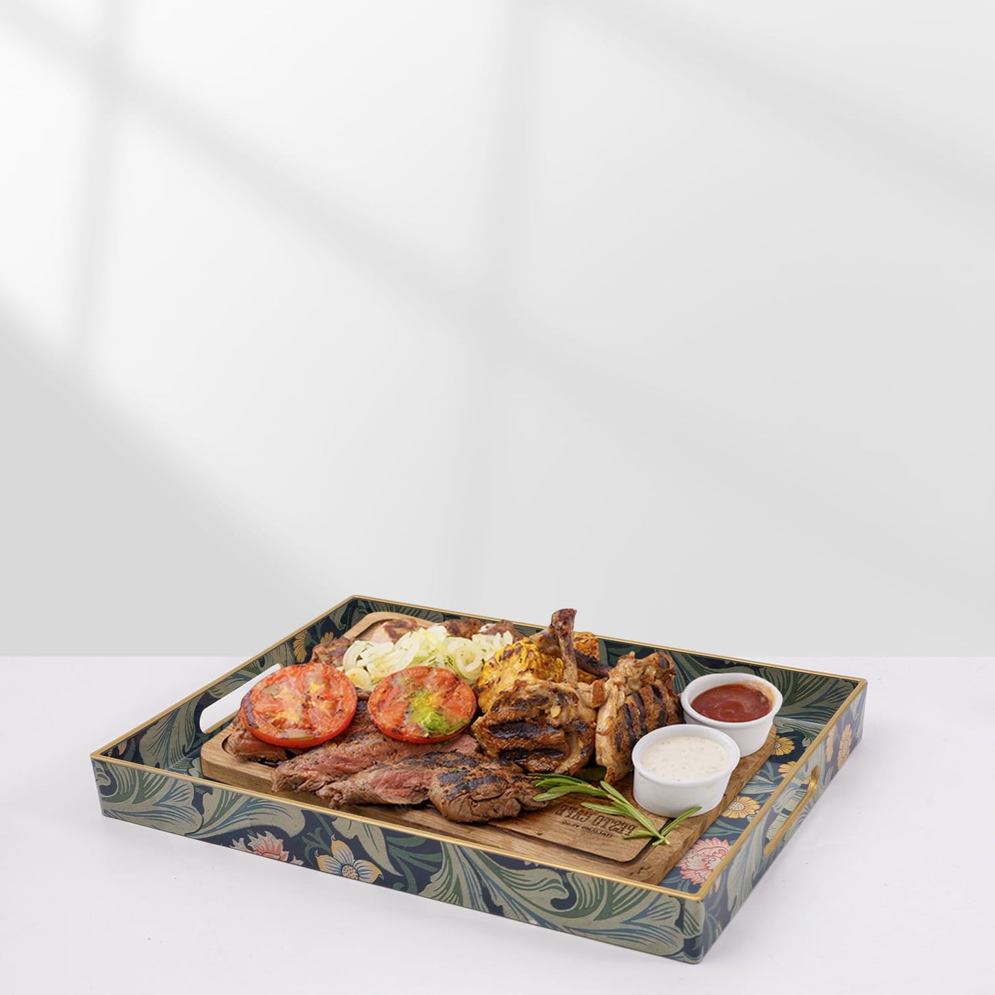 AGIOTA Coffee Table Trays for Living Room Serving Tray with Handles, Modern Large Tray for Ottoman Coffee Table