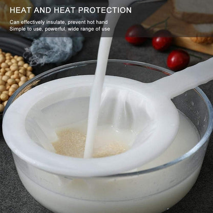 Kitchen Ultra-Fine Nylon Mesh Strainer, Plastic Sieve Filter Spoon Set of 3 for Soy Milk Coffee Yogurt Juice